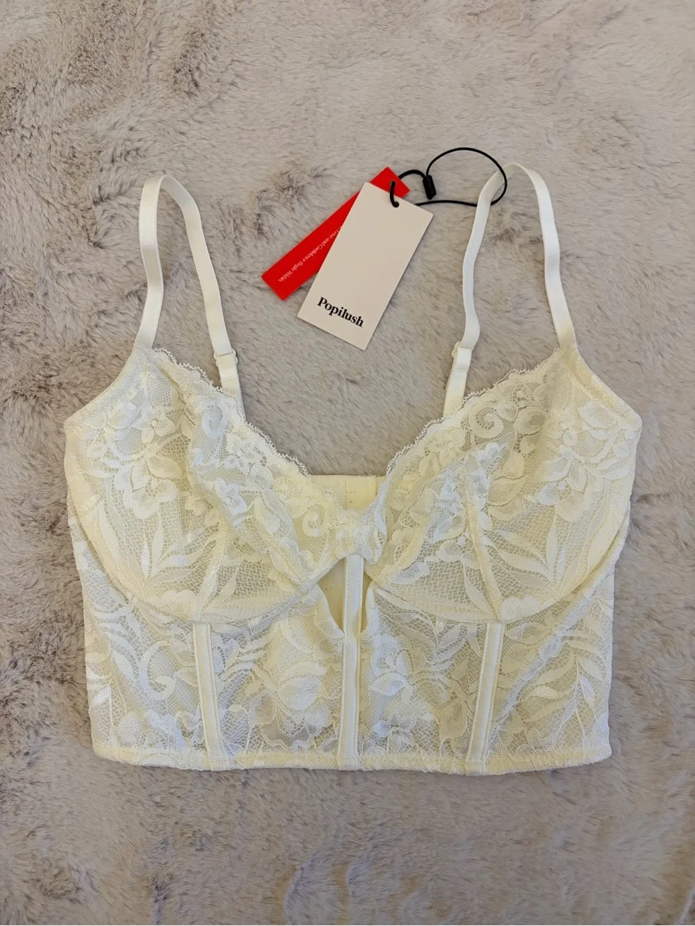 NWT Popilush Lace Longline Underwire Bralette Corset Top Shapewear Bustier XS